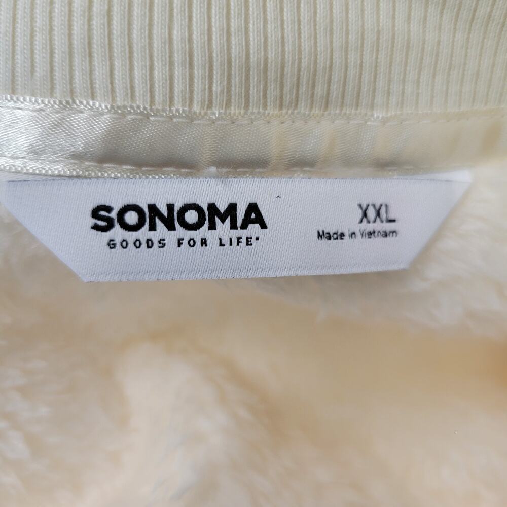 New Sonoma Sherpa Cozy Soft Sweater Womens XXL Faux Fur Fleece Zip Ivory - Picture 3 of 14